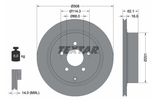 Brake Disc PRO 92149303 Textar