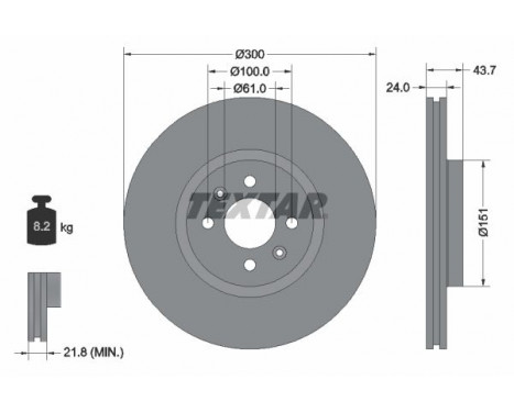 Brake Disc PRO 92149503 Textar