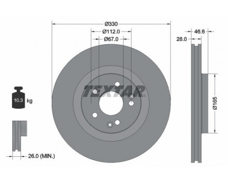 Brake Disc PRO+ 92151005 Textar