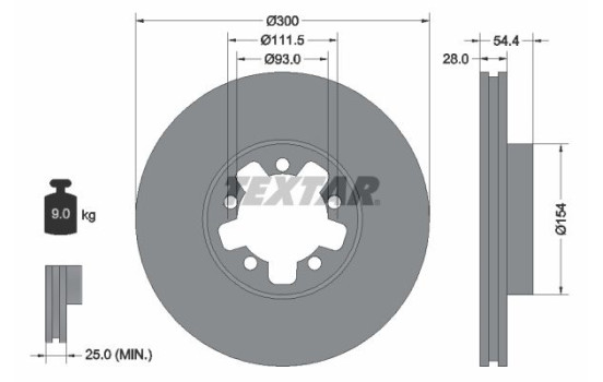 Brake Disc PRO 92151903 Textar