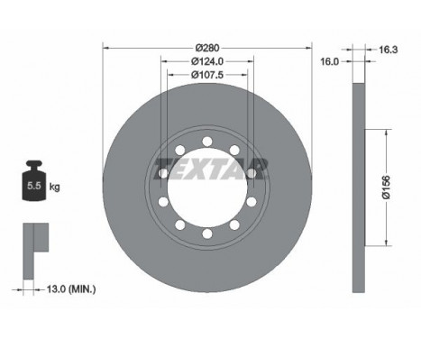 Brake Disc PRO 92152003 Textar