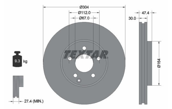 Brake Disc PRO+ 92152105 Textar