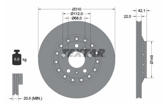Brake Disc PRO 92152303 Textar