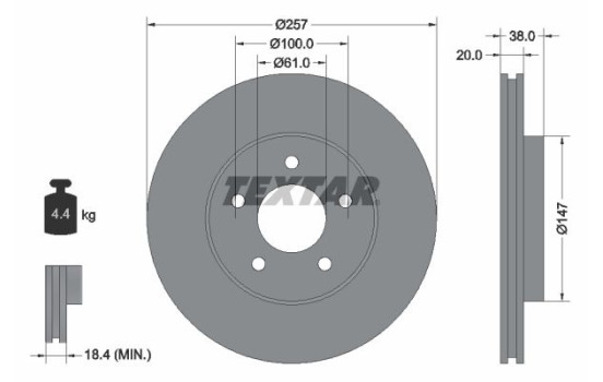 Brake Disc PRO 92152403 Textar
