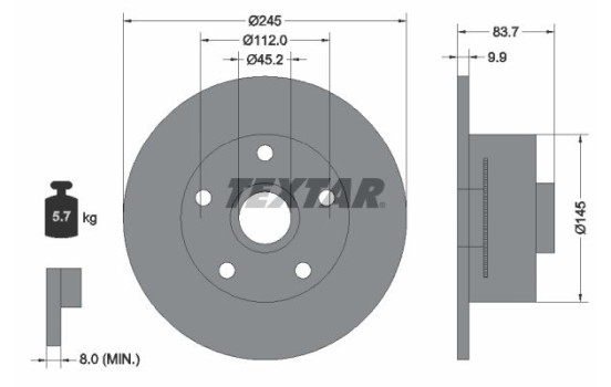 Brake Disc PRO 92154303 Textar