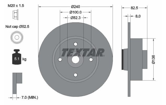 Brake Disc PRO 92154403 Textar