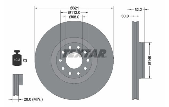 Brake Disc PRO 92154703 Textar