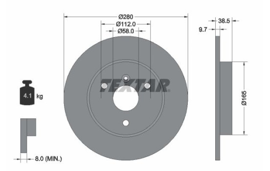Brake Disc PRO 92155503 Textar