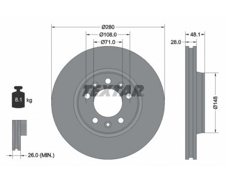 Brake Disc PRO 92156903 Textar