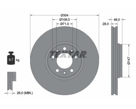 Brake Disc PRO 92157003 Textar