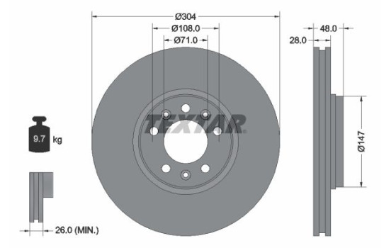 Brake Disc PRO 92157003 Textar