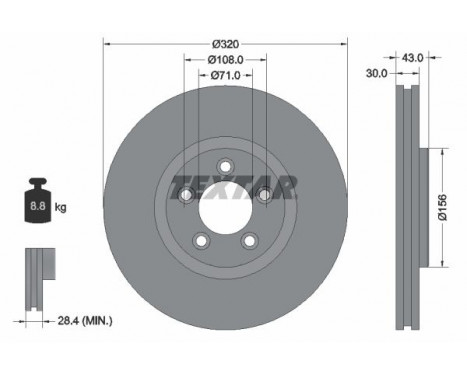 Brake Disc PRO 92158703 Textar