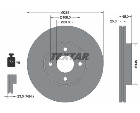 Brake Disc PRO 92159003 Textar