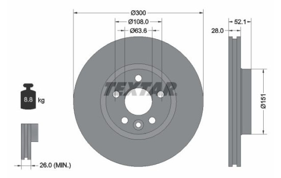 Brake Disc PRO+ 92159205 Textar