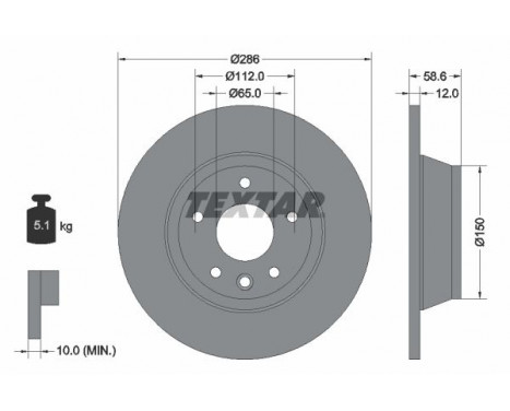 Brake Disc PRO 92159403 Textar