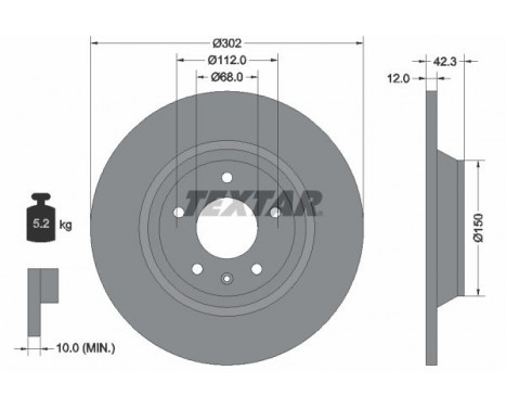 Brake Disc PRO 92159503 Textar