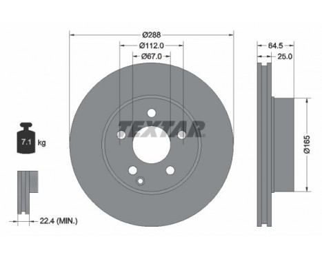 Brake Disc PRO 92159603 Textar