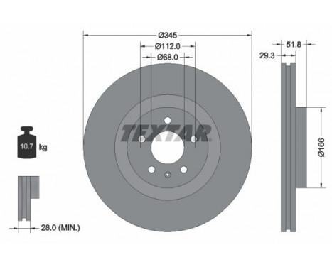 Brake Disc PRO+ 92160205 Textar