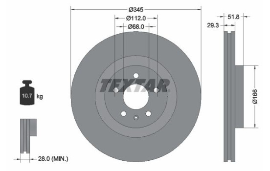 Brake Disc PRO+ 92160205 Textar