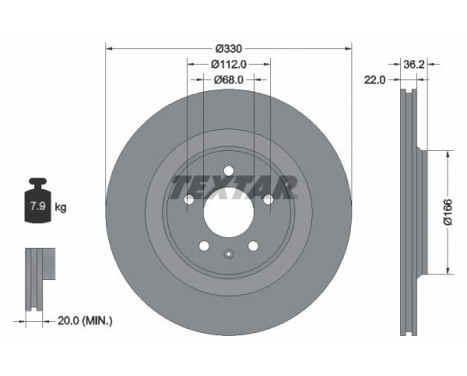 Brake Disc PRO 92160303 Textar