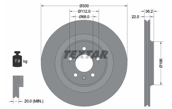 Brake Disc PRO 92160303 Textar