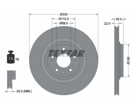 Brake Disc PRO 92160403 Textar