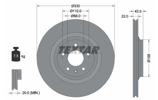 Brake Disc PRO 92160403 Textar