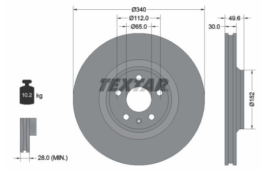 Brake Disc PRO+ 92160505 Textar