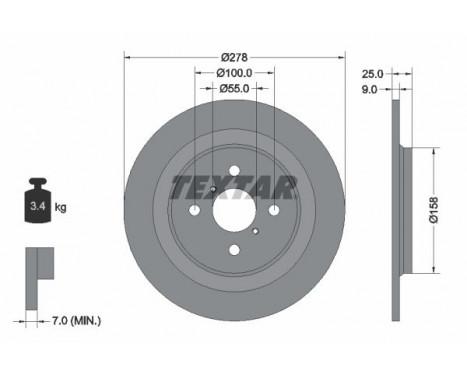 Brake Disc PRO 92161903 Textar