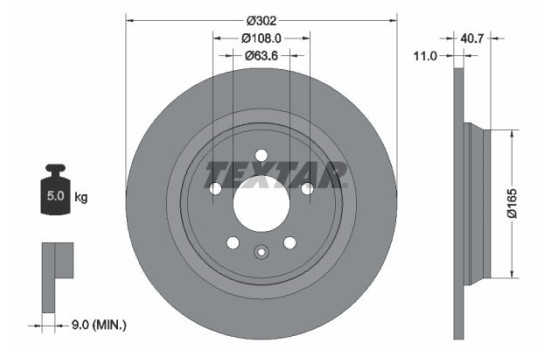 Brake Disc PRO 92162903 Textar