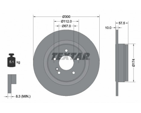 Brake Disc PRO 92163303 Textar