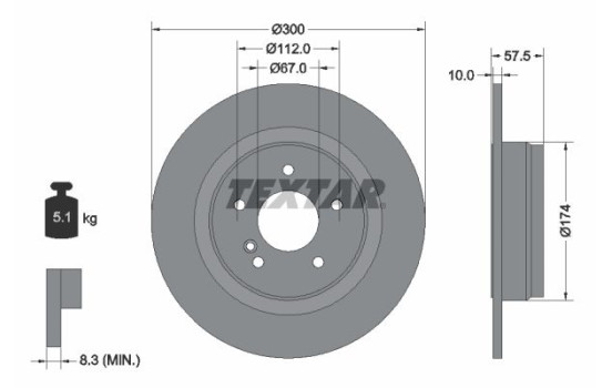 Brake Disc PRO 92163303 Textar