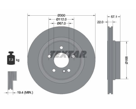 Brake Disc PRO+ 92163605 Textar