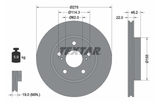 Brake Disc PRO 92163803 Textar