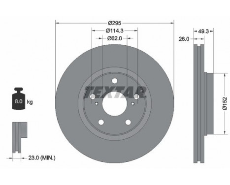 Brake Disc PRO 92163903 Textar