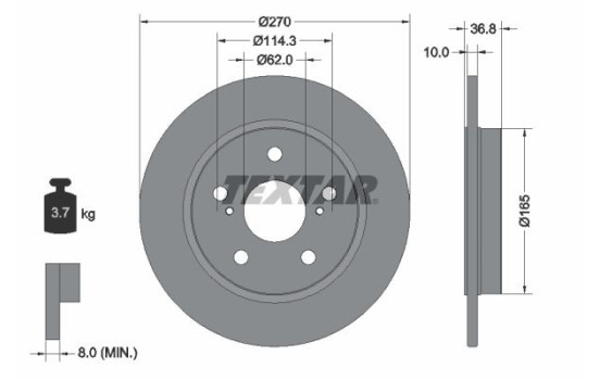 Brake Disc PRO 92164003 Textar