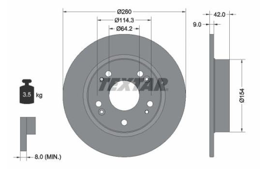 Brake Disc PRO 92164303 Textar