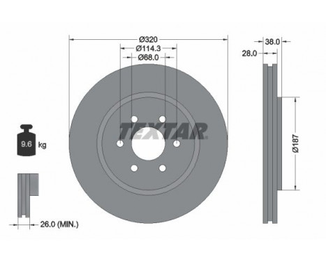 Brake Disc PRO+ 92164405 Textar