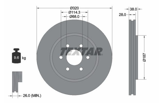 Brake Disc PRO+ 92164405 Textar