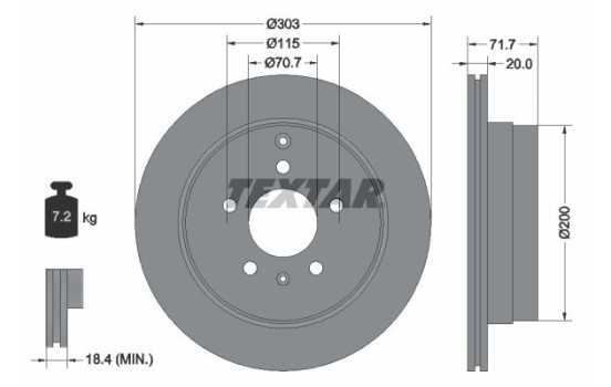 Brake Disc PRO 92165503 Textar