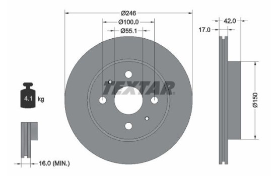 Brake Disc PRO 92165603 Textar
