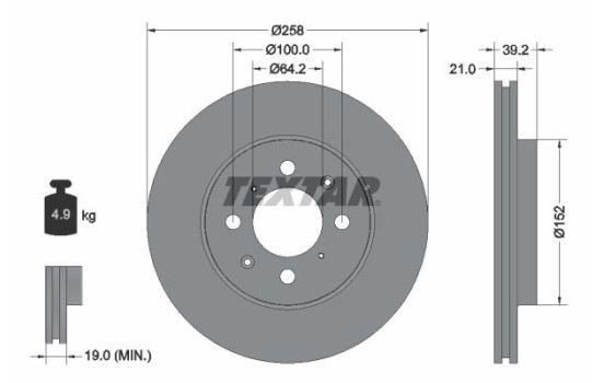Brake Disc PRO 92165903 Textar