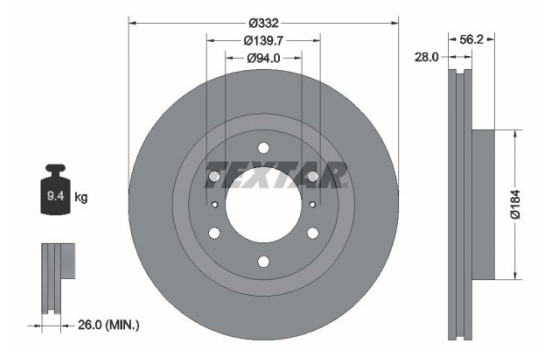 Brake Disc PRO 92167203 Textar