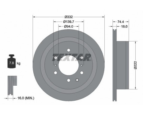 Brake Disc PRO 92167303 Textar