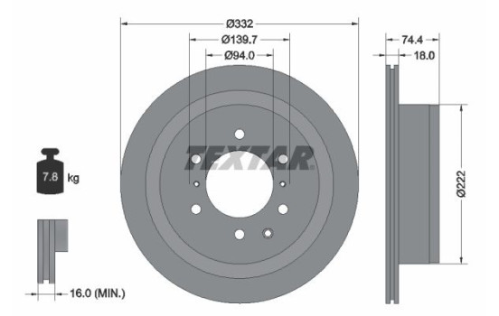 Brake Disc PRO 92167303 Textar