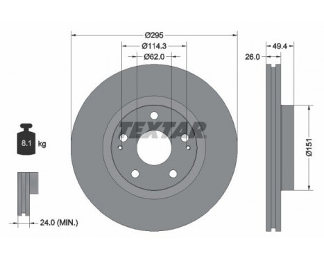 Brake Disc PRO 92168003 Textar