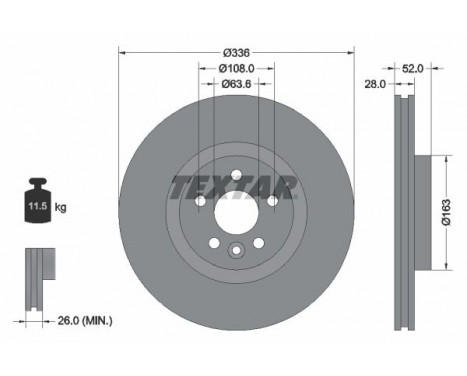 Brake Disc PRO 92168203 Textar