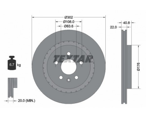 Brake Disc PRO+ 92168305 Textar