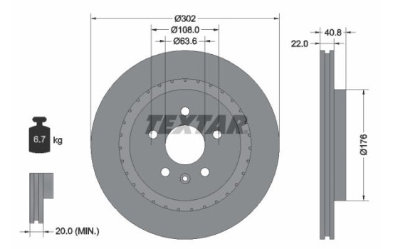 Brake Disc PRO+ 92168305 Textar