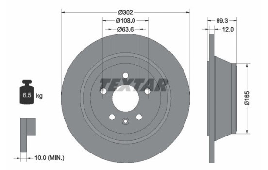 Brake Disc PRO 92168403 Textar